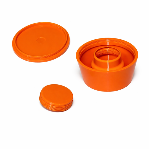 Orange-plastic-components-on-white-background-1